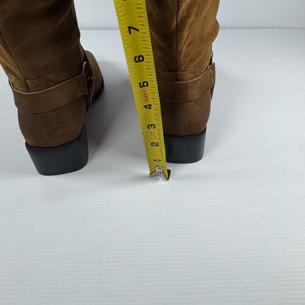 Azalea Wang Eathelin Brown Over The Knee Moto Boots NIB Size 7 / 9 - Picture 5 of 9